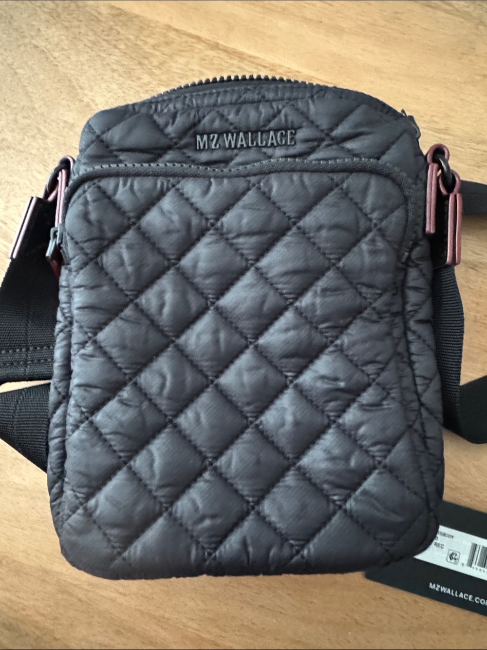 MZ Wallace Quilted Black Messenger Crossbody. - Picture 3 of 13